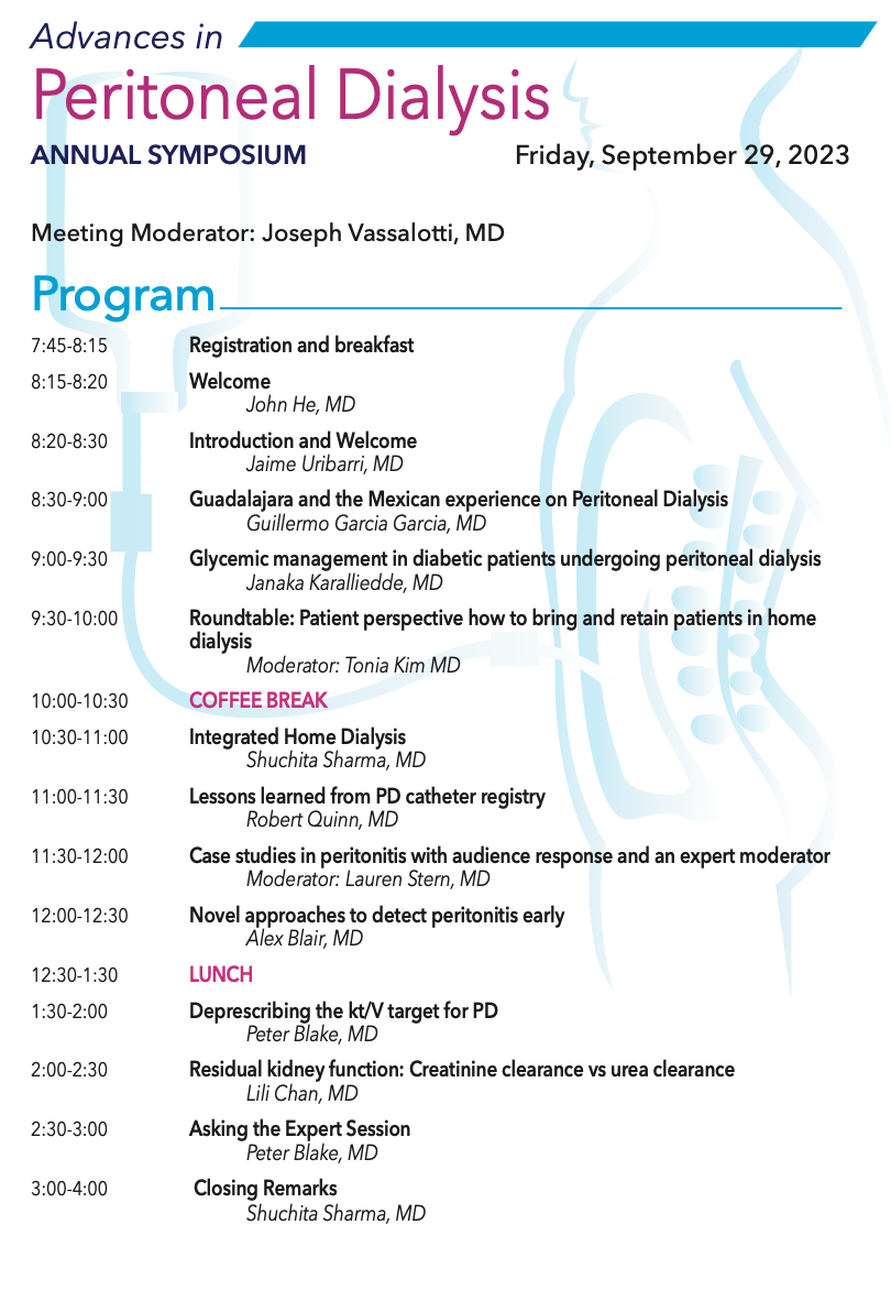 2023 Advances in Peritoneal Dialysis Annual Symposium (Hybrid) Friday 9/29, Free for Trainees